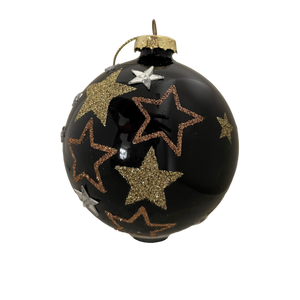Christmas bauble with stars text or rustic gold