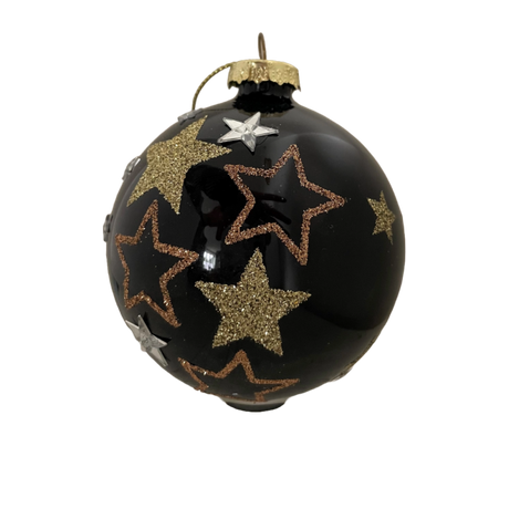 Christmas bauble with stars text or rustic gold