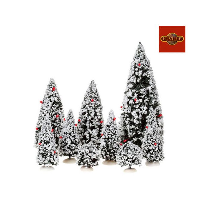 Luville Grantræer med røde bær 9-pak