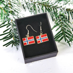 Øreringe med det norske flag
