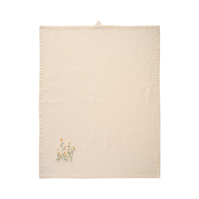 Ib Laursen Flora viskestykke med gule smørblomster