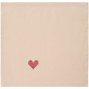 Tradition fabric napkin with red heart from Ib Laursen