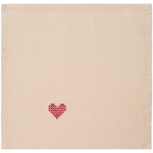 Tradition fabric napkin with red heart from Ib Laursen