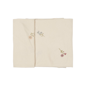 Ib Laursen flora dug butter cream med broderi 150x150 cm