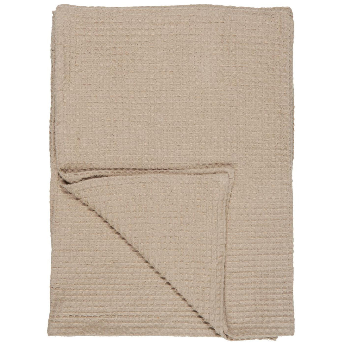 Beige Liseleje bath towel by Ib Laursen with waffle weave, 100% cotton, 100 x 150 cm