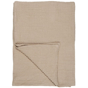 Beige Liseleje bath towel by Ib Laursen with waffle weave, 100% cotton, 100 x 150 cm