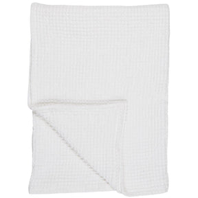White Liseleje bath towel from Ib Laursen with waffle pattern, made of 100% cotton, 100 x 150 cm