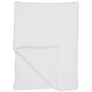White Liseleje bath towel from Ib Laursen with waffle pattern, made of 100% cotton, 100 x 150 cm