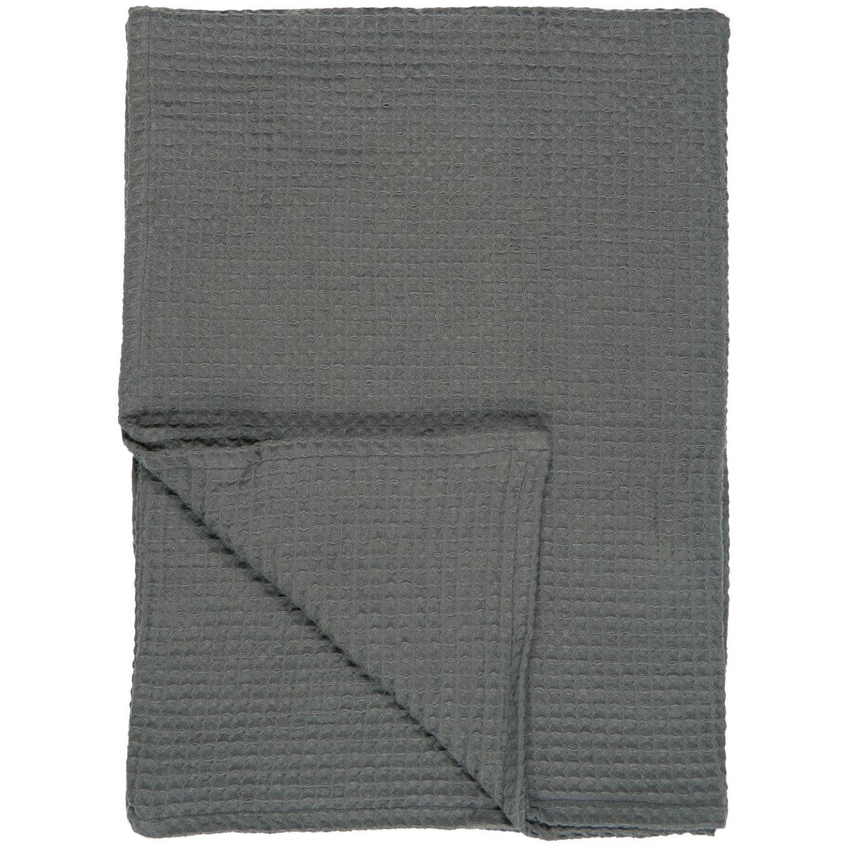 Anthracite gray Liseleje bath towel from Ib Laursen with waffle pattern, 100% cotton, 100 x 150 cm