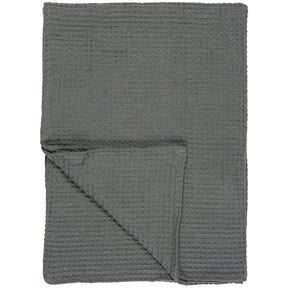 Anthracite gray Liseleje bath towel from Ib Laursen with waffle pattern, 100% cotton, 100 x 150 cm