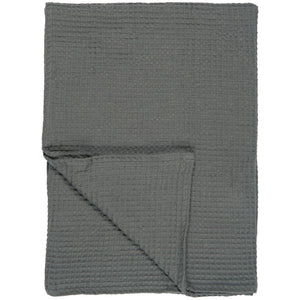 Anthracite gray Liseleje bath towel from Ib Laursen with waffle pattern, 100% cotton, 100 x 150 cm
