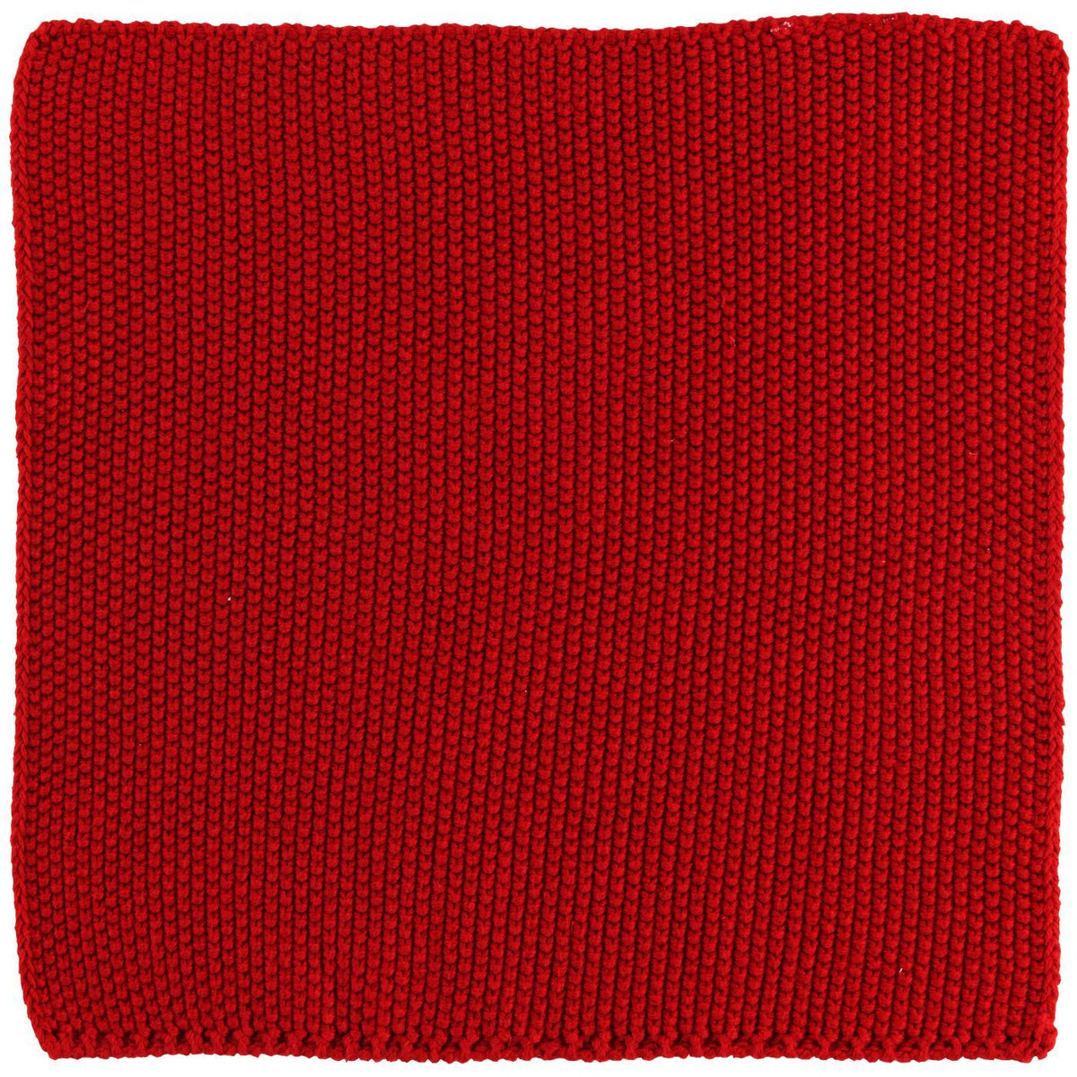 Knitted Mynte dishcloth from Ib Laursen in deep Strawberry red, made from 100% organic cotton