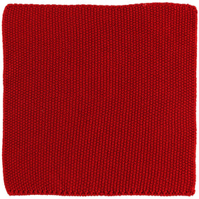 Knitted Mynte dishcloth from Ib Laursen in deep Strawberry red, made from 100% organic cotton