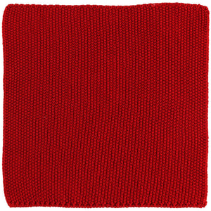 Knitted Mynte dishcloth from Ib Laursen in deep Strawberry red, made from 100% organic cotton