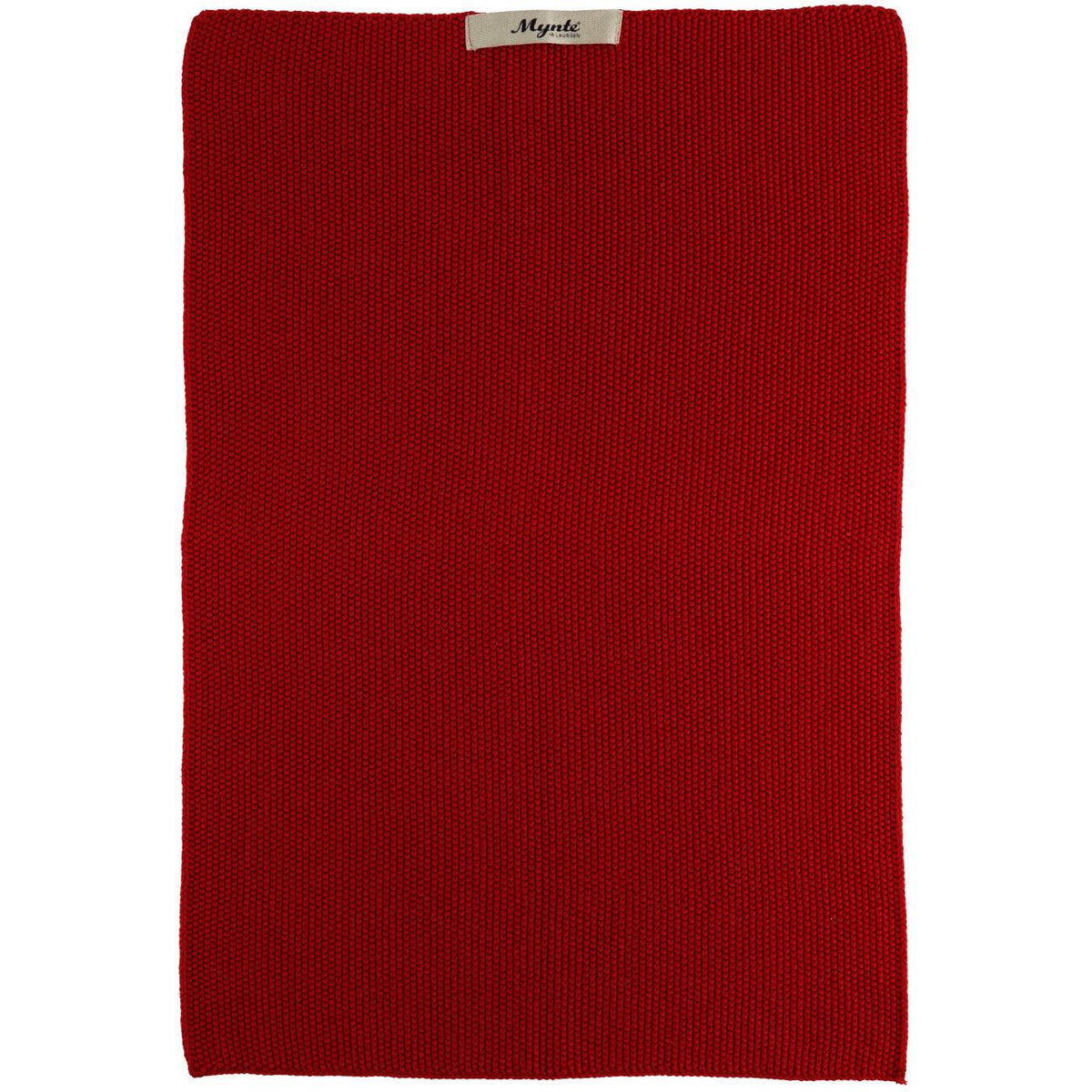 Knitted Mynte towel from Ib Laursen in the deep red Strawberry color, made from 100% organic cotton