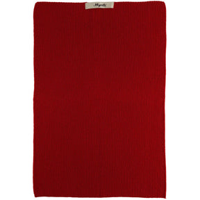 Knitted Mynte towel from Ib Laursen in the deep red Strawberry color, made from 100% organic cotton
