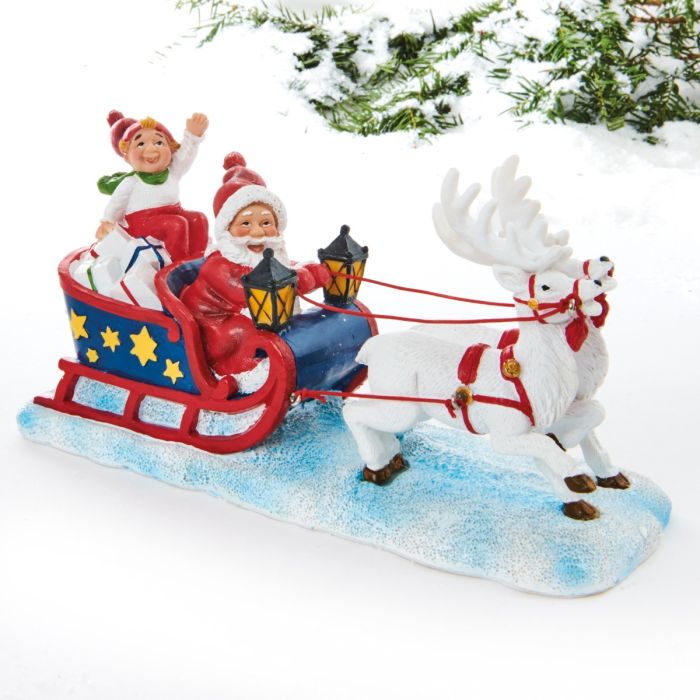 Julemand med nisse i kane stor