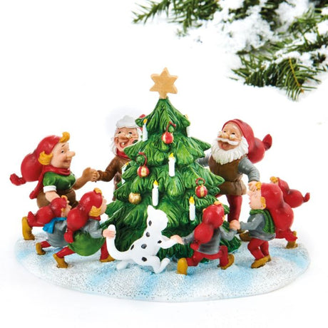 Nisserne danser om juletræet