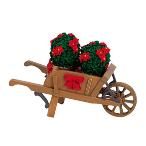 Wheelbarrow With Poinsettias
