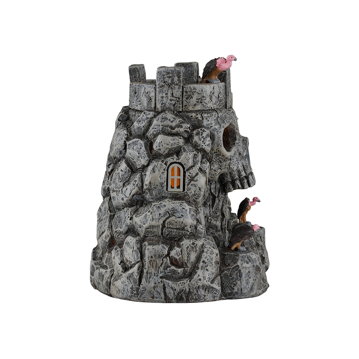Skull Castle med uhyggeligt lys til Halloween landskab fra Lemax