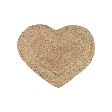 Hjerteformet dækkeserviet i jute fra Ib Laursen