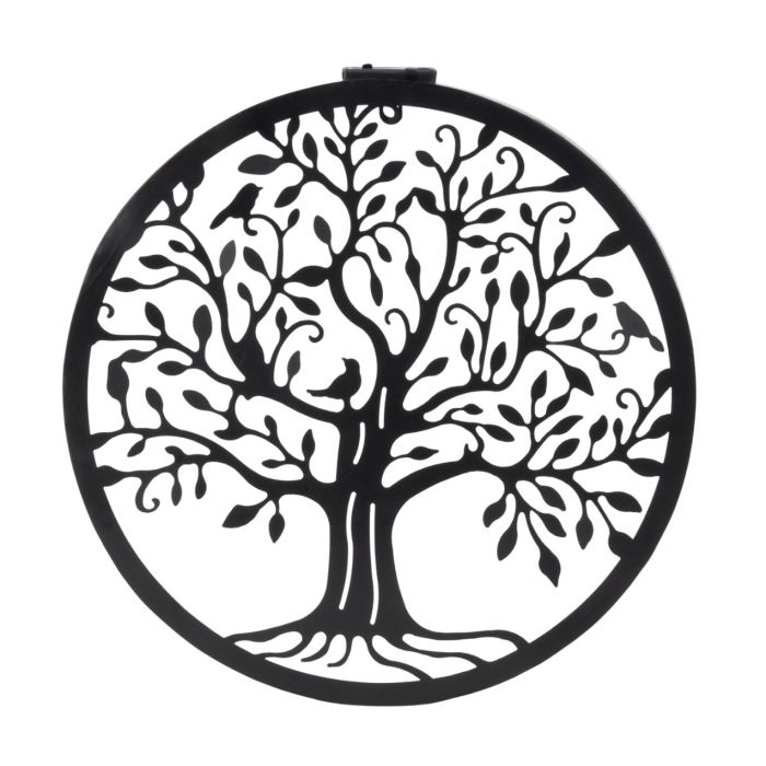 Wall decoration with Tree of Life and solar-powered LED lights