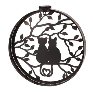 Vægdekoration med katte og solcelledrevne LED-lys