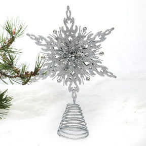 Topstjerne sølvfarvet metal