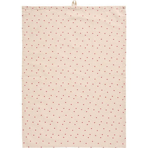 Viskestykke natur m/røde hjerter