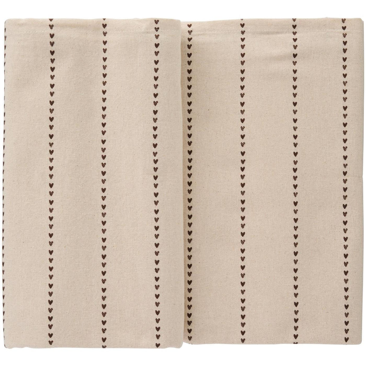 Valentina Tablecloth with Brown Hearts in a Row 150 cm x 250 cm