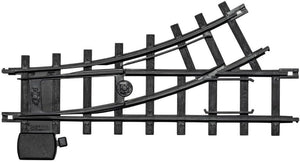 Left-hand turnout in black plastic from Lionel