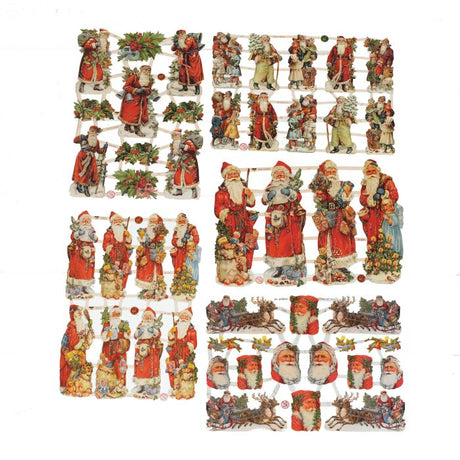 Glansbilleder med julemænd