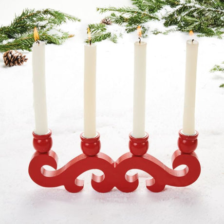 Adventsstage i træ rød