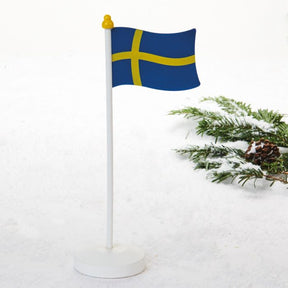 Flagstang med Sveriges Flagga 25 cm høj