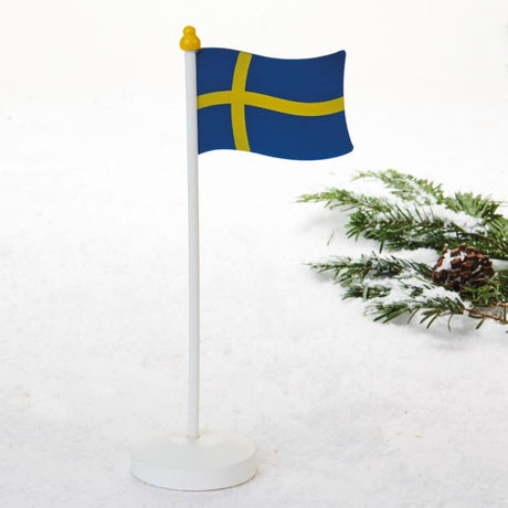 Flagstang med Sveriges Flagga 25 cm høj