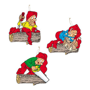Brammingnisse i træ 40 cm med værktøj