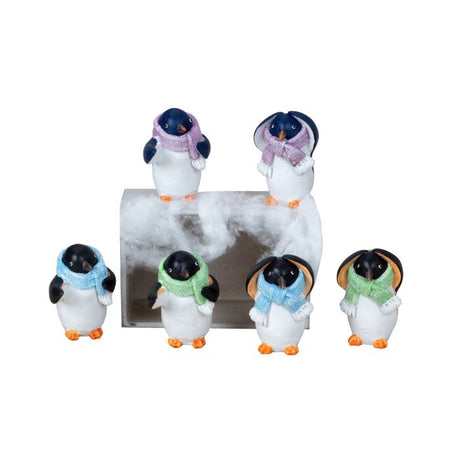 Pingvin med halstørklæde 8 cm højt