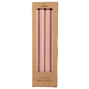Adventslys rosa malva m/4 kronelys præget tal 1-4 fra Ib Laursen