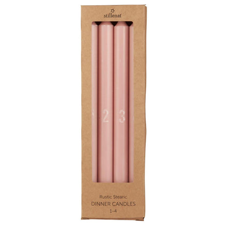 Adventslys rosa malva m/4 kronelys præget tal 1-4 fra Ib Laursen