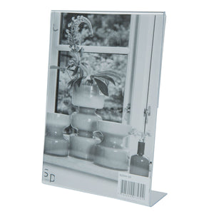 Silver metal photo frame by Speedtsberg with clear acrylic front and tabletop stand, for 13 x 18 cm photos