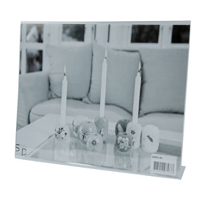 Silver-colored metal photo frame from Speedtsberg with clear acrylic front and tabletop stand, for 20 x 25 cm photos