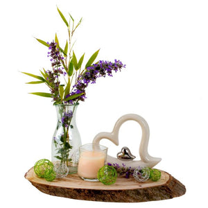 Træskive med årringe lille og oval