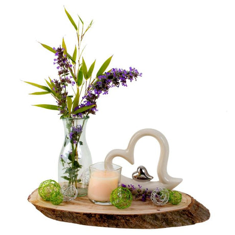 Træskive med årringe lille og oval