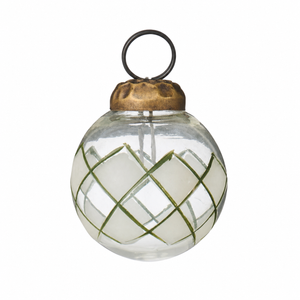 Mini Christmas bauble from Ib Laursen with engraved harlequin pattern