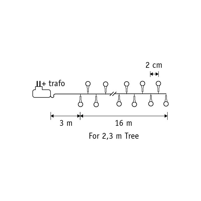 Lyskæde med 800 multifarvede bærlygter 