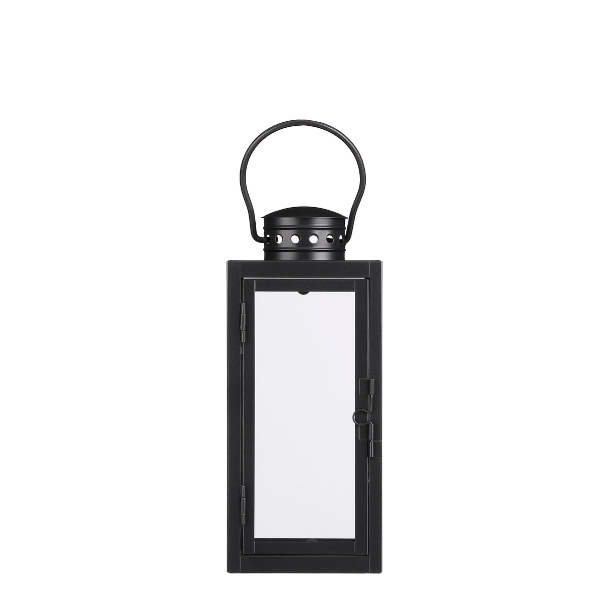 Arzilla lanterne i sort metal og glas set forfra