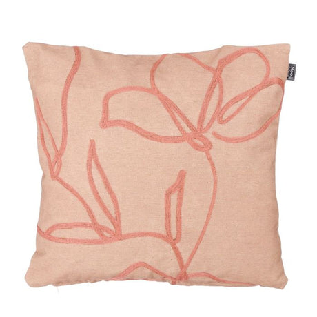 Satina pude med mønster støvet rosa 50 cm x 50 cm