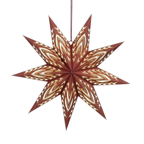 Dark brown patterned star, 60 cm diameter, for hanging