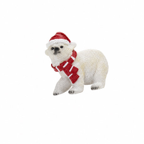 Small polar bear with Santa hat