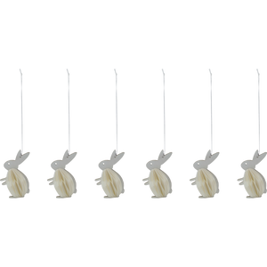 Påskeharer i håndlavet papir i sæt med 6 stk. fra House Doctor